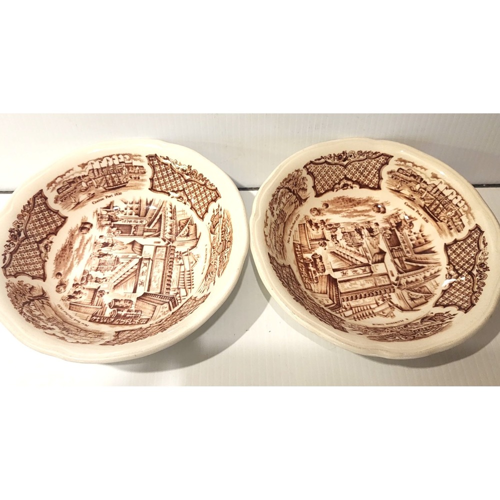 Fair Winds Old China Street Cereal Bowl  6 1/2" Alfred Meakin Canton 1852 (2)